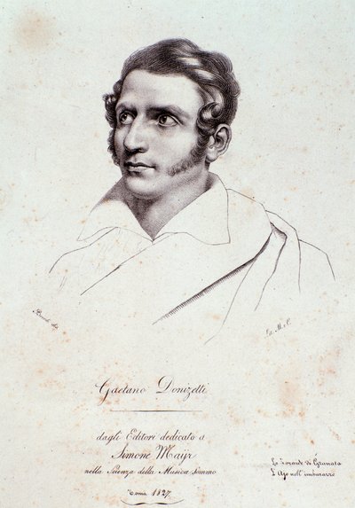 Porträt von Gaetano Donizetti (Gravur) von Anonymous Anonymous