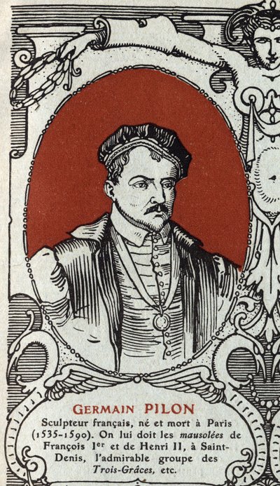 Porträt von Germain Pilon (1535-1590), französischer Bildhauer. Gravur von 1914. Private Sammlung. von Anonymous Anonymous