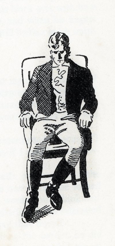 Porträt von Heathcliff, Figur aus dem Roman "Sturmhöhe" von Emily Bronte (1818-1848) (Zeichnung) von Anonymous Anonymous