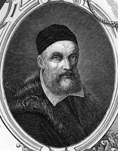 Porträt von Jacopo oder Giacomo Bassano (1518-1592), italienischer Maler. Gravur von 1859 in „Die Galerien Europas - Italien“ von Armengaud. von Anonymous Anonymous