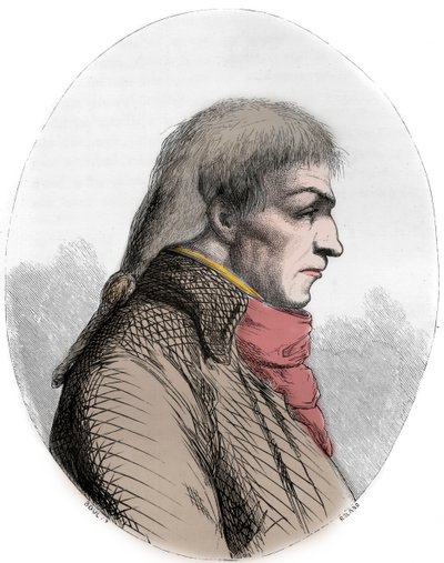 Porträt von Joseph Le Bon (1765-95) französischer Politiker - Porträt von Guislain Francois Joseph Le Bon (1765-1795), französischer Revolutionär - Gravur von 1863 in „The Red Book - Histoire De L