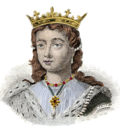 Porträt von Margarita von Anjou, Königin von England (1429-1482). Gravur aus dem 19. Jahrhundert von Anonymous Anonymous
