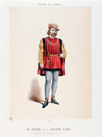 Porträt von Herrn Faure als König Karl VII. in der Oper „Johanna von Orleans“ von Honegger von Anonymous Anonymous