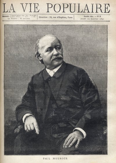 Porträt von Paul Meurice (1818-1905), französischer Schriftsteller. Gravur in 