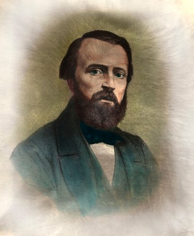 Porträt von Pierre Larousse (1817-1875), französischer Grammatiker und Lexikograf. Gravur des 19. Jahrhunderts. Private Sammlung von Anonymous Anonymous