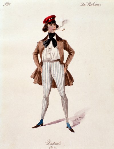 Porträt eines Studenten, aus La Bohème von Puccini (1892-1895) von Anonymous Anonymous