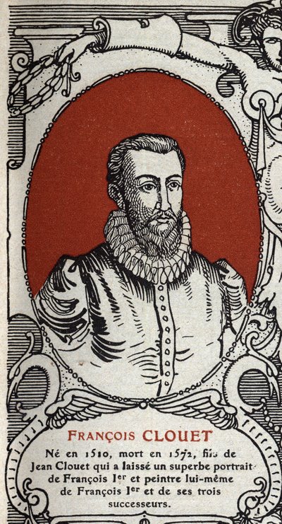 Porträt des französischen Malers Francois Clouet (1510-1572). Gravur von 1914. von Anonymous Anonymous