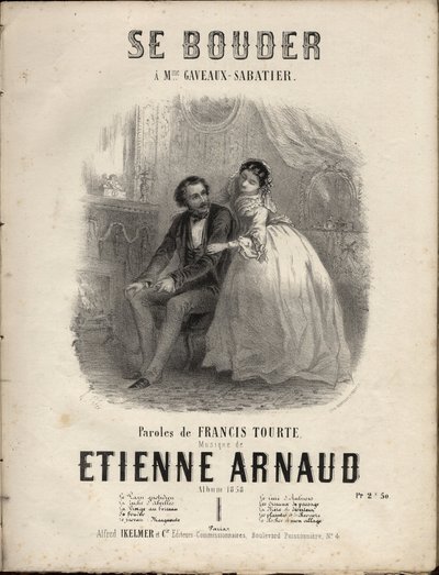 Notenblatt für „Se bouder“ Text von Francis Tourte, Musik von Étienne Arnaud. Private Sammlung. von Anonymous Anonymous