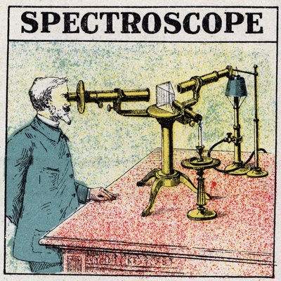 Spektralanalyse: ein Spektroskop. Anonyme Illustration von 1925. Private Sammlung. von Anonymous Anonymous
