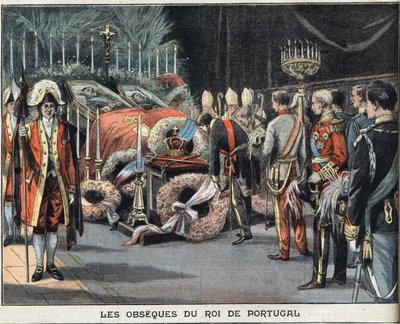 Die Beerdigung des Königs von Portugal Karl I. (1863-1908), ermordet am 1. Februar 1908. Gravur aus der Zeitung 