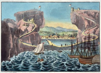 Ansicht der Insel St. Helena von der Landungsstelle in der Nähe von Fort James von Anonymous Anonymous