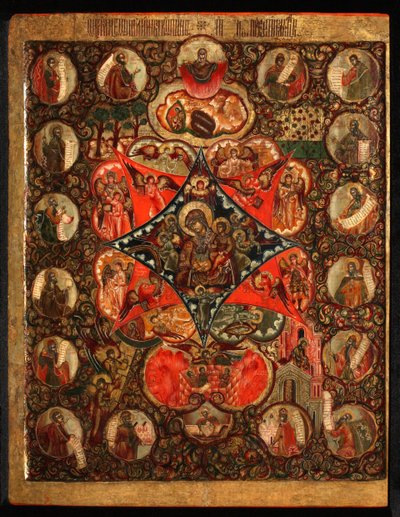 Muttergottes vom brennenden Dornbusch, 17. Jahrhundert von Anonymous Russian icon painter
