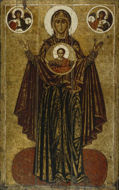 Unsere Liebe Frau von der Großen Panagia Orante, frühes 13. Jahrhundert von Anonymous Russian icon painter