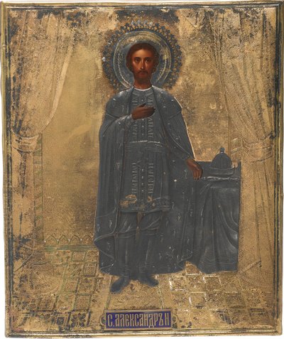 Heiliger Großfürst Alexander Newski, 19. Jahrhundert von Anonymous Russian icon painter