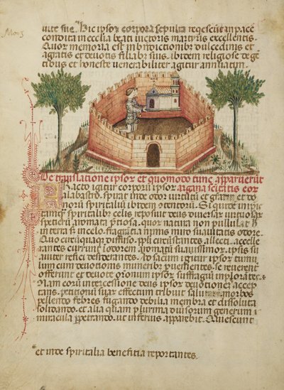 Aimo und Vermondo halten die Kirche von Saint Victor von Anovelo da Imbonate