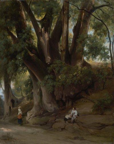 Italienische Baumlandschaft (Straße bei Albano) von Anselm Feuerbach