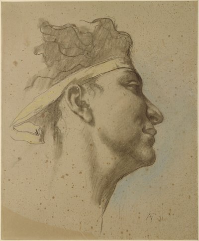 Kopf des Alkibiades. Studie zum Gastmahl des Platon von Anselm Feuerbach