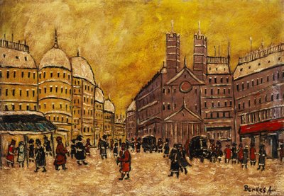 Straßenszene von Antal Berkes