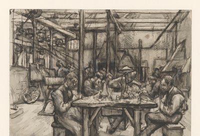 Werkstatt in der Silberfabrik von Begeer von Anthon Gerhard Alexander van Rappard