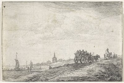 Küstenlinie mit Pferd und Wagen von Anthonie Waterloo