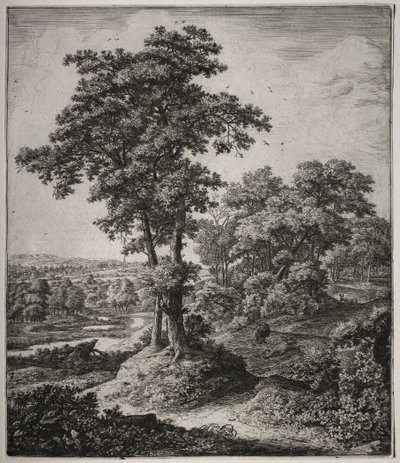 Sechs große aufrechte Landschaften mit Szenen aus dem Alten Testament: Der untreue Prophet von Juda von Anthonie Waterloo