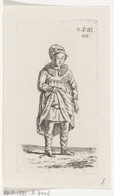 Mädchen, das ihren Rock hebt von Anthonie Willem Hendrik Nolthenius de Man