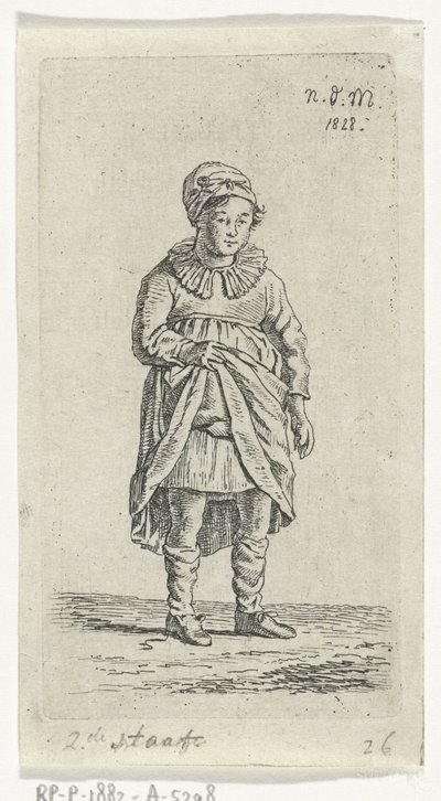 Mädchen, das ihren Rock hebt von Anthonie Willem Hendrik Nolthenius de Man