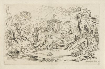 Nymphen und Satyrn vor einem Tempel des Bacchus von Anthonie de Winter
