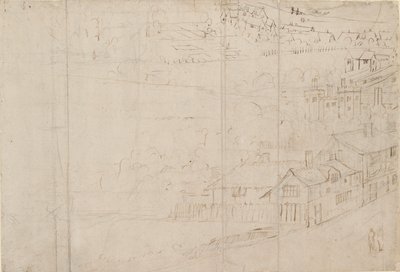 Panorama von London, gesehen von Southwark: Bankside, 1554 von Anthonis van den Wyngaerde