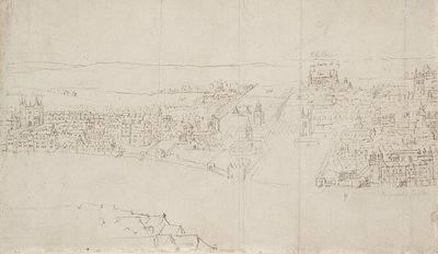 Panorama von London, gesehen von Southwark: Durham House bis Barnards Castle von Anthonis van den Wyngaerde