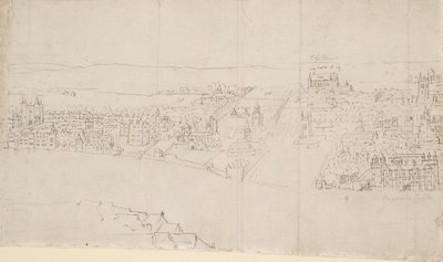 Panorama von London von Southwark aus gesehen: Durham House bis Barnard