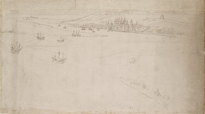 Panorama von London gesehen von Southwark: Greenwich, 1554 von Anthonis van den Wyngaerde