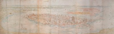 Panoramablick auf Dordrecht von einem erhöhten Punkt im Westen, 1545 von Anthonis van den Wyngaerde