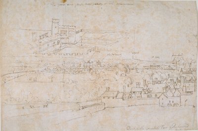 Blatt mit Studien der Paläste von Hampton Court, Richmond und Umgebung, ca. 1560er Jahre von Anthonis van den Wyngaerde