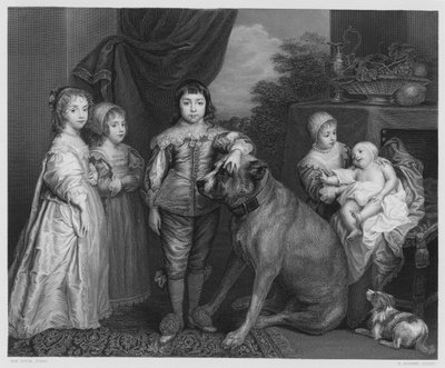 Die Familie von Karl I. (Gravur) von Anthony van (after) Dyck