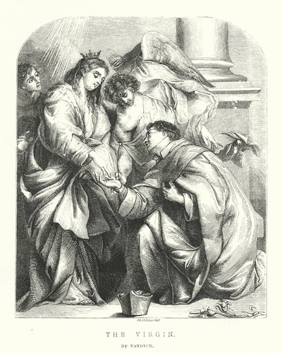 Die Vision des seligen Hermann Joseph (Gravur) von Anthony van (after) Dyck