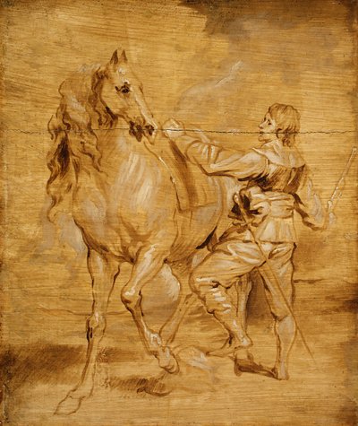 Ein Mann besteigt ein Pferd, ca. 1630 von Anthony van Dyck