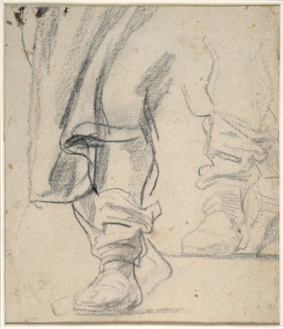 Bein eines Mannes mit Stiefeln und herabhängendem Umhang von Anthony van Dyck