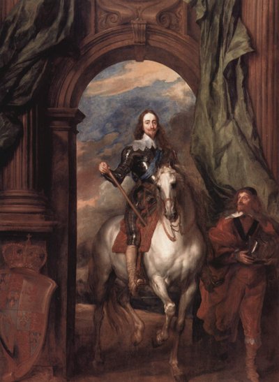 Porträt Karl I., König von England, zu Pferd mit seinem Stallmeister St. Antoine von Anthony van Dyck