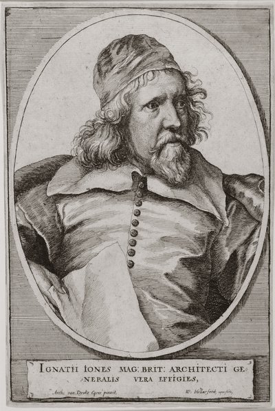 Porträt von Inigo Jones (1573-1652) graviert von Wenceslaus Hollar (1607-77) 1655 von Anthony van Dyck