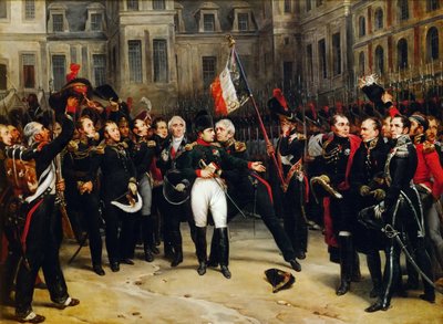 Napoleons Abschied von der kaiserlichen Garde im Hof des Palastes von Fontainebleau am 20. April von Antoine Alphonse Montfort