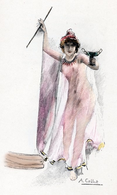 Odyssee von Homer: „Circe die Zauberin“ Illustration von Antoine Calbet (1860-1944) für „Die Odyssee“ des griechischen Dichters Homer 1897 Privatsammlung von Antoine Calbet