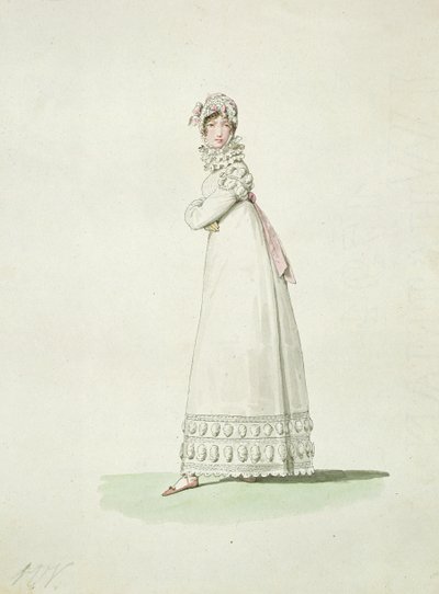 Elegante Frau in einem Outdoor-Kleid, Illustration aus 