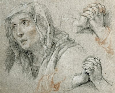 Studien für die Figur der Jungfrau Maria von Antoine Coypel