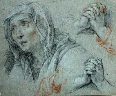 Studien zur Figur der Jungfrau, ca. 1700 von Antoine Coypel