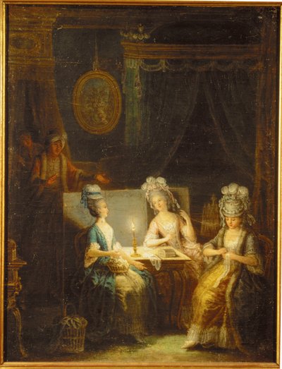 Zemir und Azor, Oper von André E (Gemälde auf Leinwand) von Antoine Francois Saint-Aubert