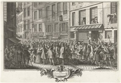 Die Rue Quinquempoix, 1720 von Antoine Humblot