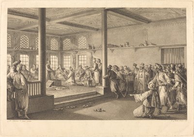 Empfang von Choiseul-Gouffier bei Hassan-Tchousch-Oglou von Antoine Jean Duclos after Jean Michel Moreau