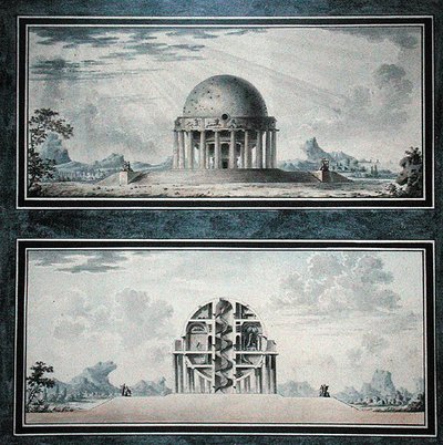 Entwurf für ein Haus für einen Kosmopoliten, 1783 (Detail) von Antoine Laurent Thomas Vaudoyer