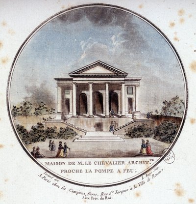 Haus von Monsieur le Chevalier, Architekt, Paris. In malerischen Ansichten der Hauptgebäude von Paris von Sergeant von Antoine Louis Francois Sergent Marceau